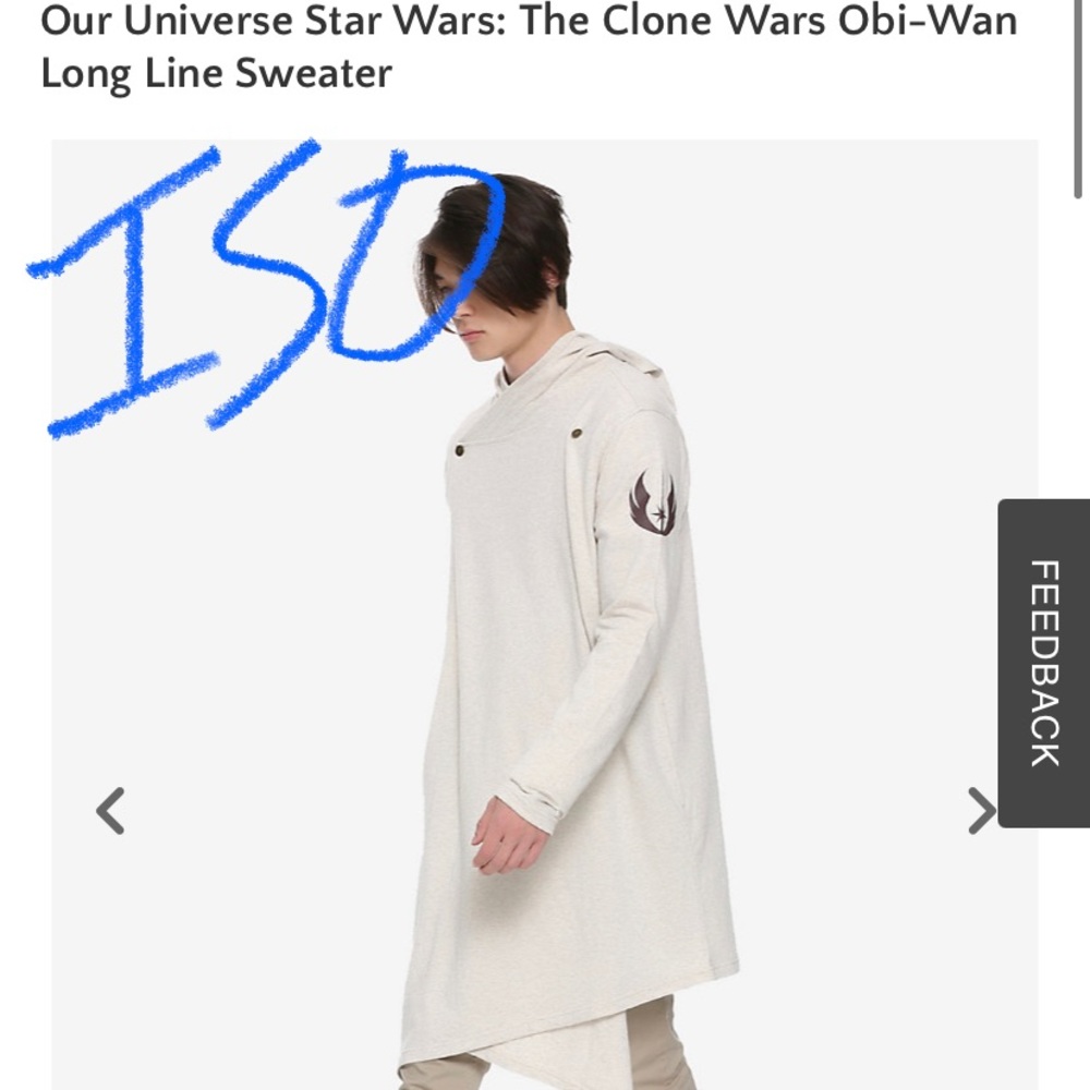Do not buy! Her Universe Obi-Wan Long Line Sweater